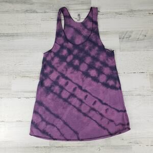 NWOT American Apparel Custom Purple Bleach Tie Dye Diagonal Box Tank Top Size XS